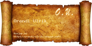 Orendi Ulrik névjegykártya